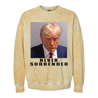 Never Surrender Pro Trump Colorblast Crewneck Sweatshirt