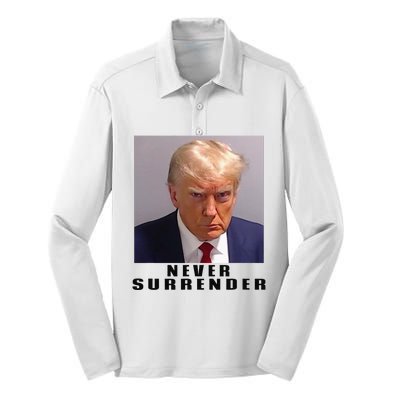 Never Surrender Pro Trump Silk Touch Performance Long Sleeve Polo