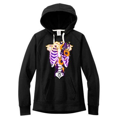 Nonbinary Subtle Pride Ribcage Lgbtq Pride Sunflower Women's Fleece Hoodie