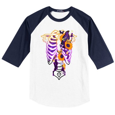 Nonbinary Subtle Pride Ribcage Lgbtq Pride Sunflower Baseball Sleeve Shirt