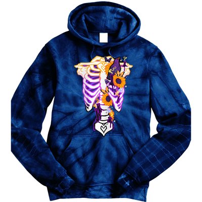 Nonbinary Subtle Pride Ribcage Lgbtq Pride Sunflower Tie Dye Hoodie