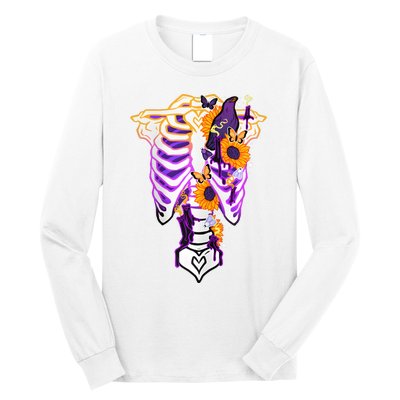 Nonbinary Subtle Pride Ribcage Lgbtq Pride Sunflower Long Sleeve Shirt