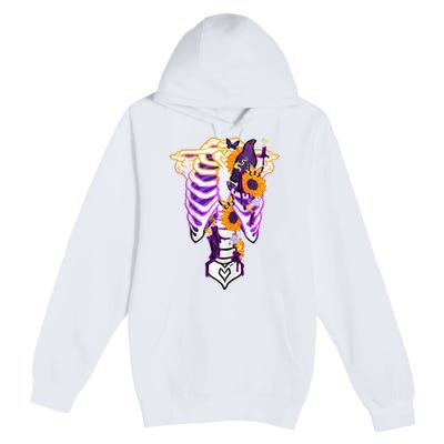 Nonbinary Subtle Pride Ribcage Lgbtq Pride Sunflower Premium Pullover Hoodie