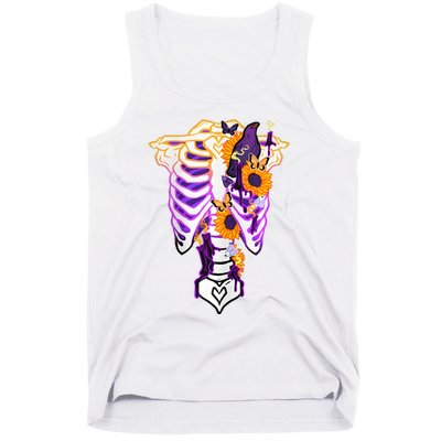 Nonbinary Subtle Pride Ribcage Lgbtq Pride Sunflower Tank Top