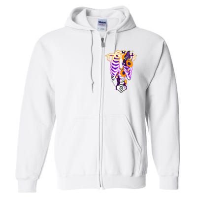 Nonbinary Subtle Pride Ribcage Lgbtq Pride Sunflower Full Zip Hoodie