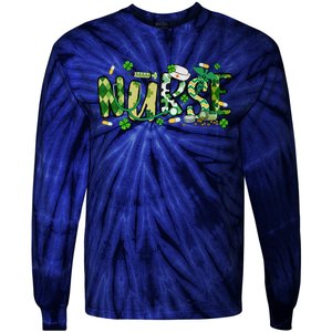 Nurse St Patricks Day Tie-Dye Long Sleeve Shirt