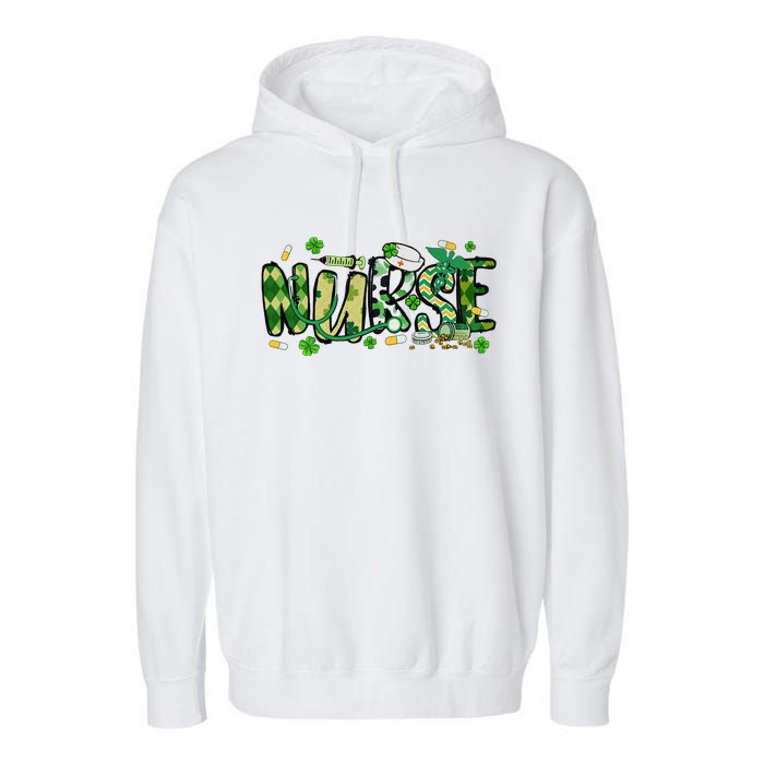 Nurse St Patricks Day Garment-Dyed Fleece Hoodie