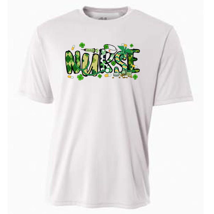 Nurse St Patricks Day Cooling Performance Crew T-Shirt