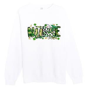 Nurse St Patricks Day Premium Crewneck Sweatshirt