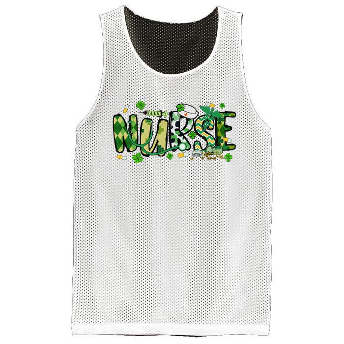 Nurse St Patricks Day Mesh Reversible Basketball Jersey Tank