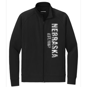 Nebraska State Patriotic American Usa Cool Distressed Design Stretch Full-Zip Cadet Jacket