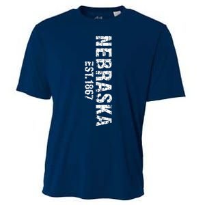 Nebraska State Patriotic American Usa Cool Distressed Design Cooling Performance Crew T-Shirt