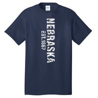 Nebraska State Patriotic American Usa Cool Distressed Design Tall T-Shirt