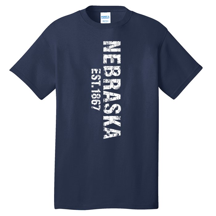 Nebraska State Patriotic American Usa Cool Distressed Design Tall T-Shirt