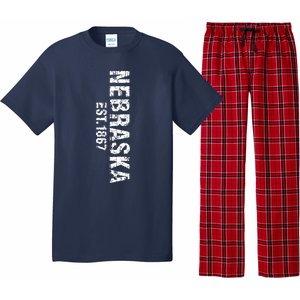 Nebraska State Patriotic American Usa Cool Distressed Design Pajama Set