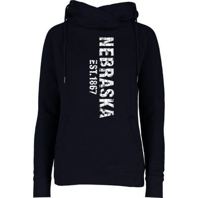 Nebraska State Patriotic American Usa Cool Distressed Design Womens Funnel Neck Pullover Hood