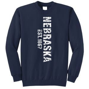 Nebraska State Patriotic American Usa Cool Distressed Design Tall Sweatshirt