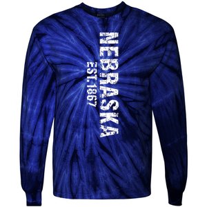 Nebraska State Patriotic American Usa Cool Distressed Design Tie-Dye Long Sleeve Shirt