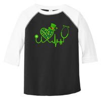 Nurse St Patricks Day Stethoscope Heartbeat Clover Toddler Fine Jersey T-Shirt