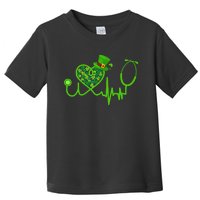 Nurse St Patricks Day Stethoscope Heartbeat Clover Toddler T-Shirt