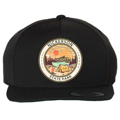 Nickerson State Park Massachusetts Badge Vintage Premium Wool Snapback Cap