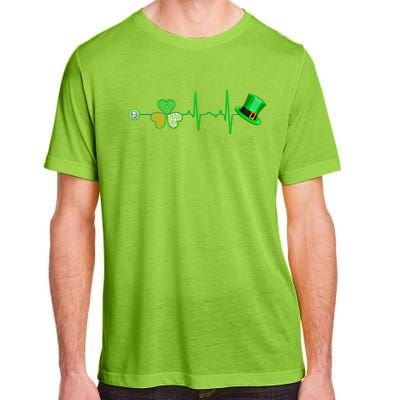 Nurse St Patricks Day Heartbeat Shamrock Nursing Stethoscope Gift Adult ChromaSoft Performance T-Shirt