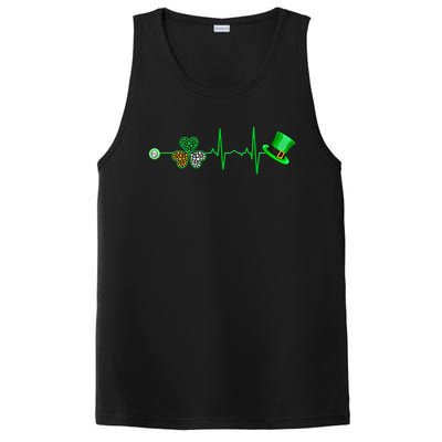 Nurse St Patricks Day Heartbeat Shamrock Nursing Stethoscope Gift PosiCharge Competitor Tank