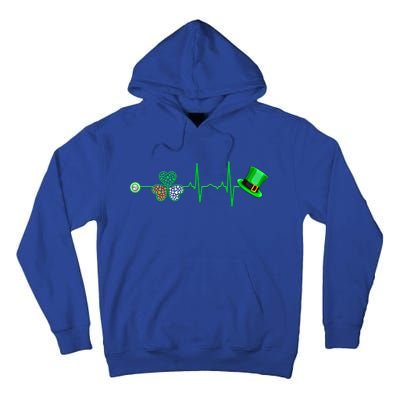 Nurse St Patricks Day Heartbeat Shamrock Nursing Stethoscope Gift Tall Hoodie