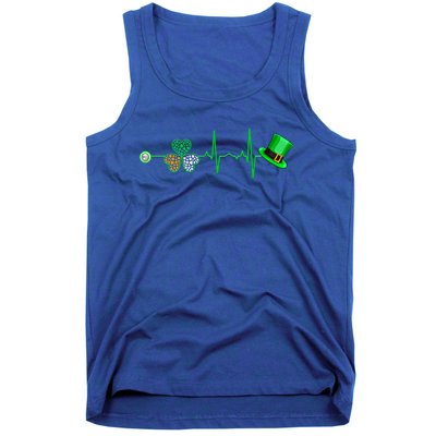 Nurse St Patricks Day Heartbeat Shamrock Nursing Stethoscope Gift Tank Top