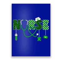 Nurse Saint Patricks Day Stethoscope Shamrock Leopard Irish Cool Gift Poster