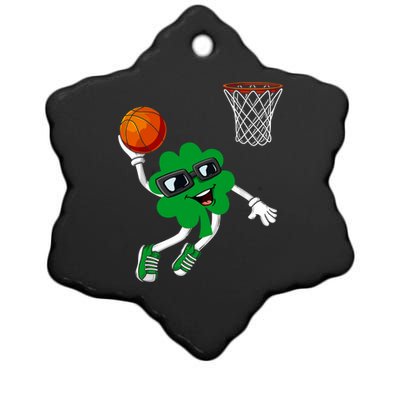 Nn St Patrick's Day Shamrock Dunking Basketball Cute Gift Ceramic Star Ornament