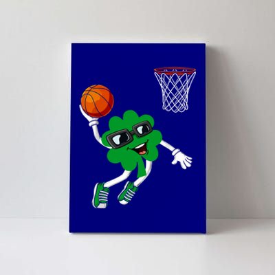 Nn St Patrick's Day Shamrock Dunking Basketball Cute Gift Canvas