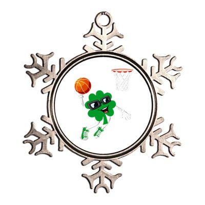 Nn St Patrick's Day Shamrock Dunking Basketball Cute Gift Metallic Star Ornament