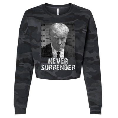 Never Surrender Pro Trump Cropped Pullover Crew