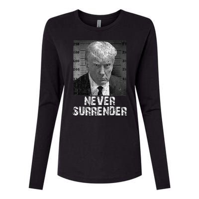 Never Surrender Pro Trump Womens Cotton Relaxed Long Sleeve T-Shirt