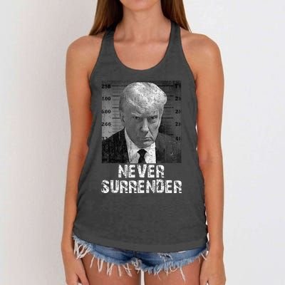 Never Surrender Pro Trump Women's Knotted Racerback Tank