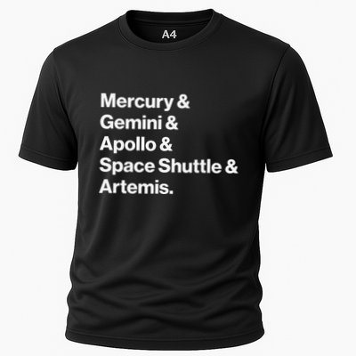NASA Space Programs Mercury Gemini Apollo Shuttle Artemis Performance Shirt