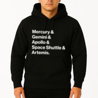 NASA Space Programs Mercury Gemini Apollo Shuttle Artemis Hoodie