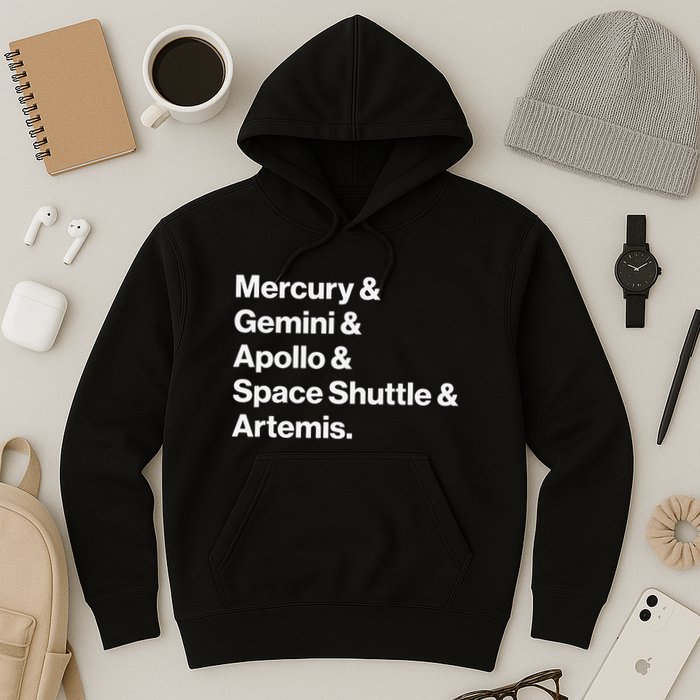 NASA Space Programs Mercury Gemini Apollo Shuttle Artemis Hoodie