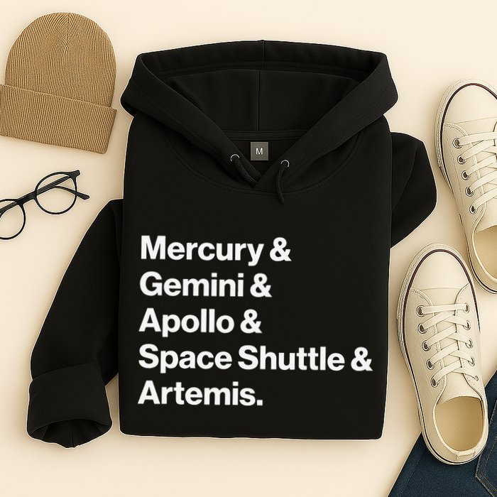 NASA Space Programs Mercury Gemini Apollo Shuttle Artemis Hoodie
