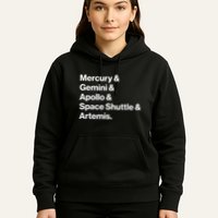 NASA Space Programs Mercury Gemini Apollo Shuttle Artemis Hoodie