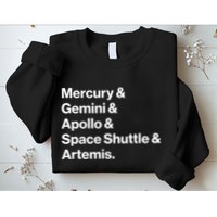 NASA Space Programs Mercury Gemini Apollo Shuttle Artemis Sweatshirt