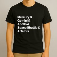 NASA Space Programs Mercury Gemini Apollo Shuttle Artemis T-Shirt