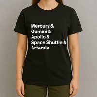 NASA Space Programs Mercury Gemini Apollo Shuttle Artemis T-Shirt