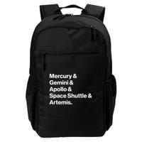 NASA Space Programs Mercury Gemini Apollo Shuttle Artemis Backpack