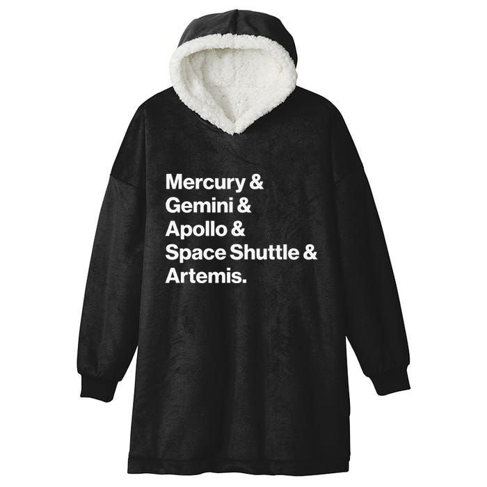 NASA Space Programs Mercury Gemini Apollo Shuttle Artemis Hooded Wearable Blanket