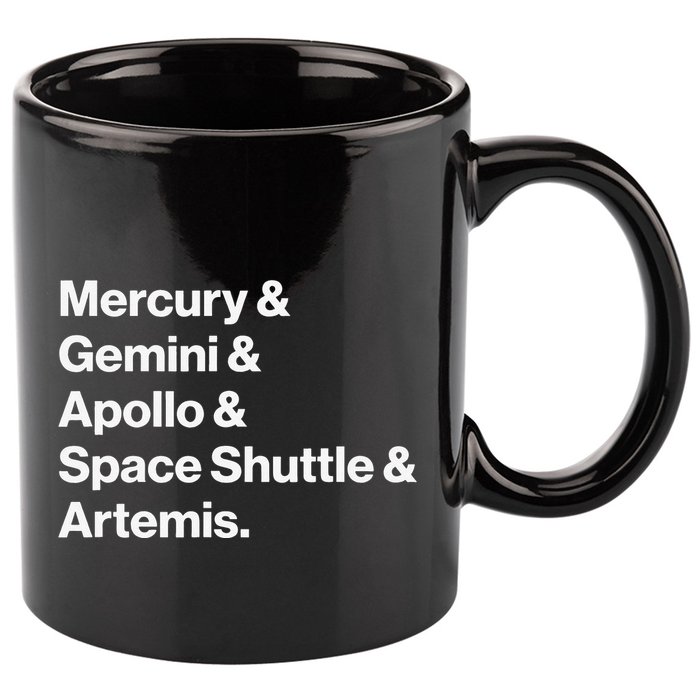 NASA Space Programs Mercury Gemini Apollo Shuttle Artemis 11oz C Handle Ceramic Mug