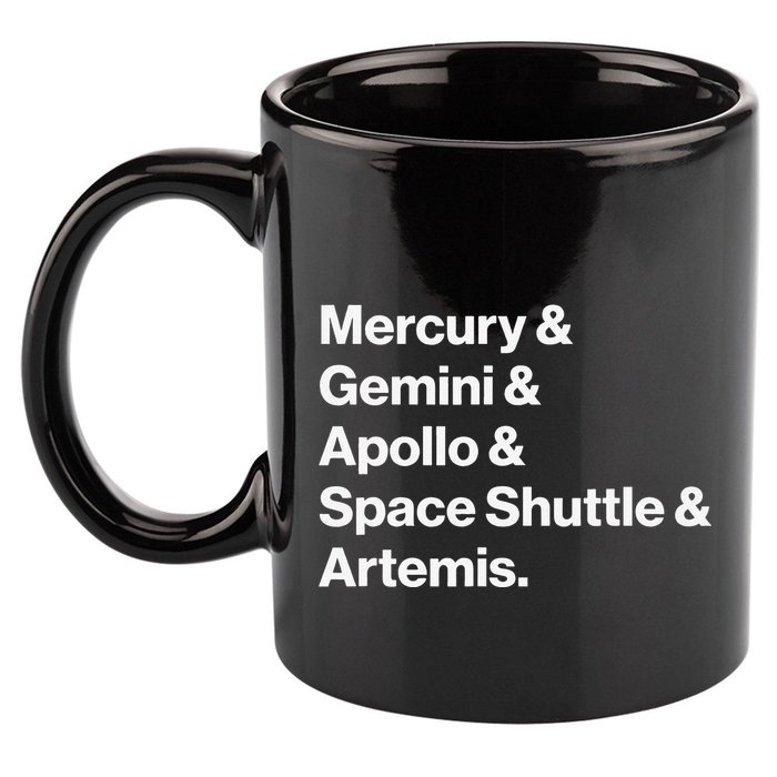 NASA Space Programs Mercury Gemini Apollo Shuttle Artemis 11oz C Handle Ceramic Mug