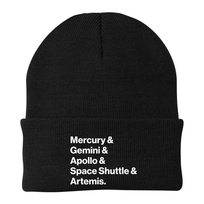 NASA Space Programs Mercury Gemini Apollo Shuttle Artemis Beanie