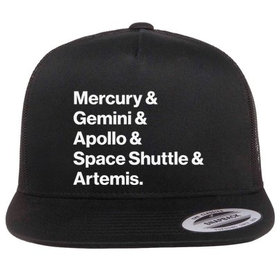 NASA Space Programs Mercury Gemini Apollo Shuttle Artemis Flatbill Hat
